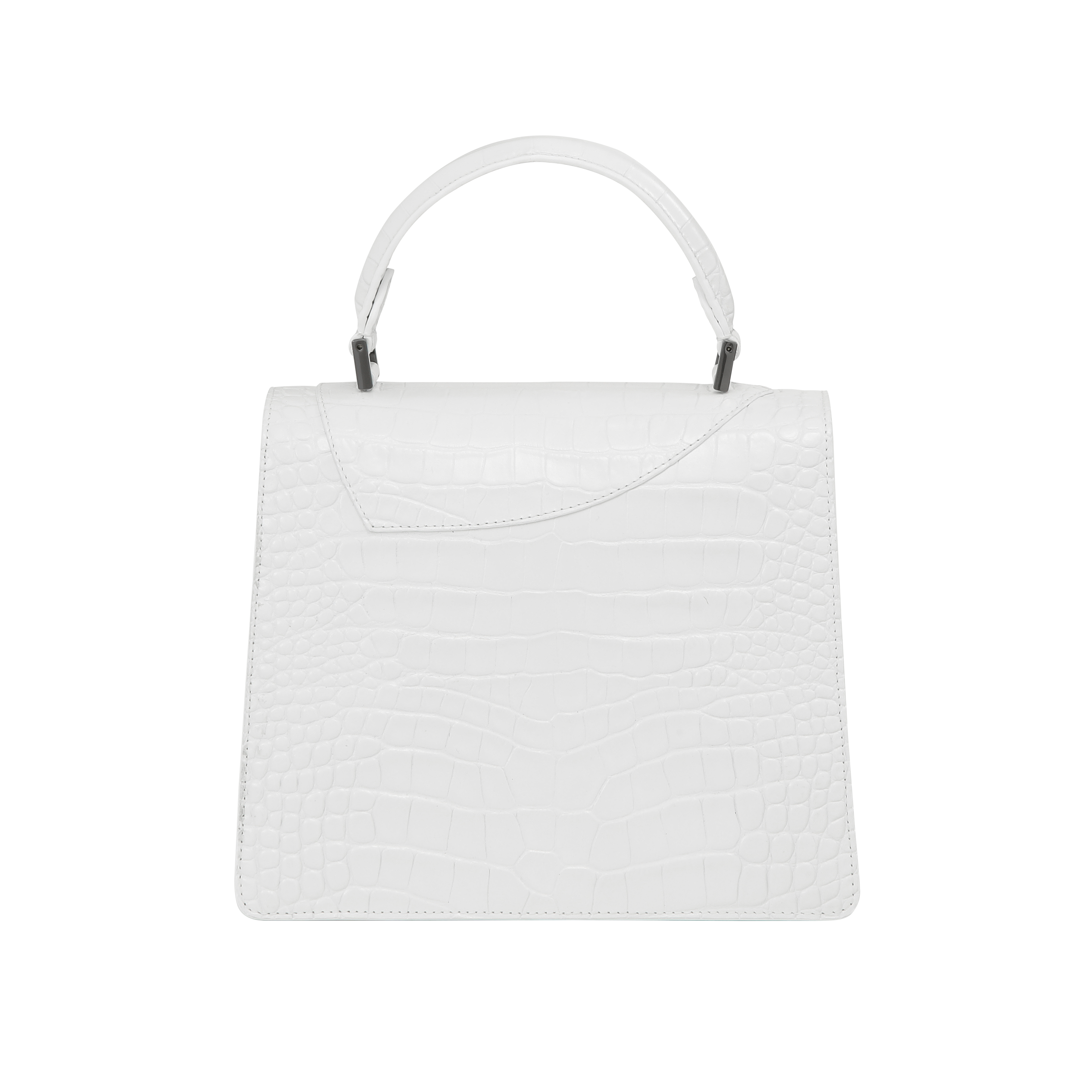 Shield Top Handle Bag White