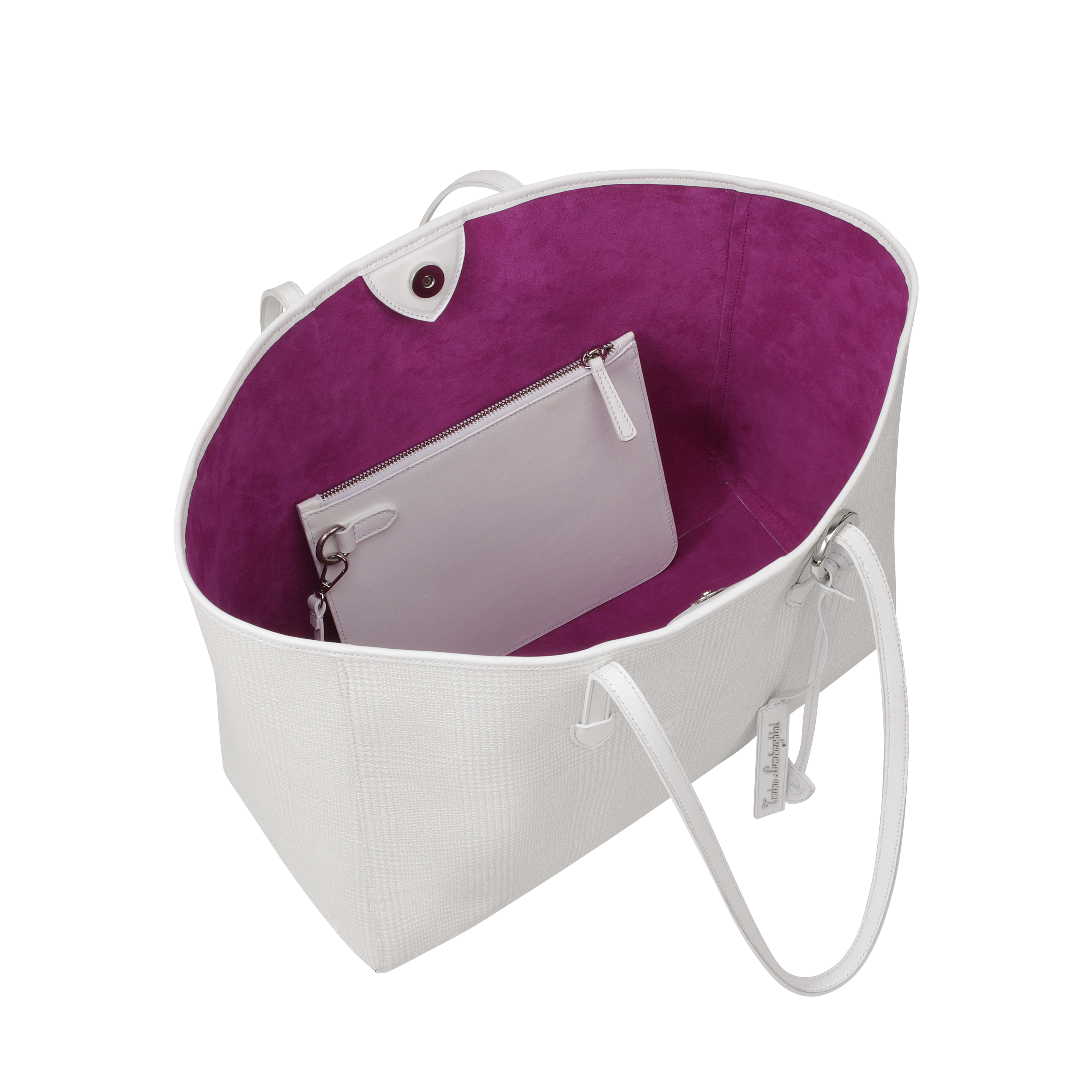 Large shopper bag Day by Day White Galles / Fuchsia